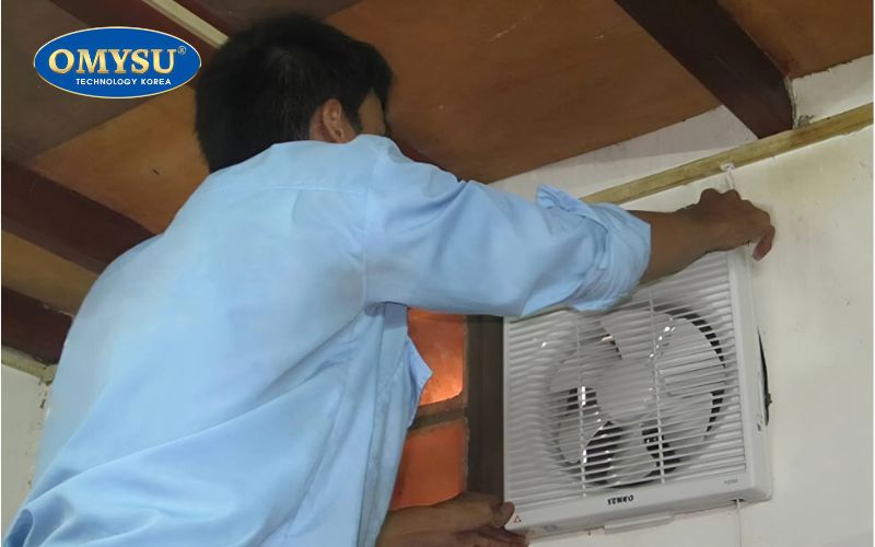 Cách lắp quạt thông gió gắn tường