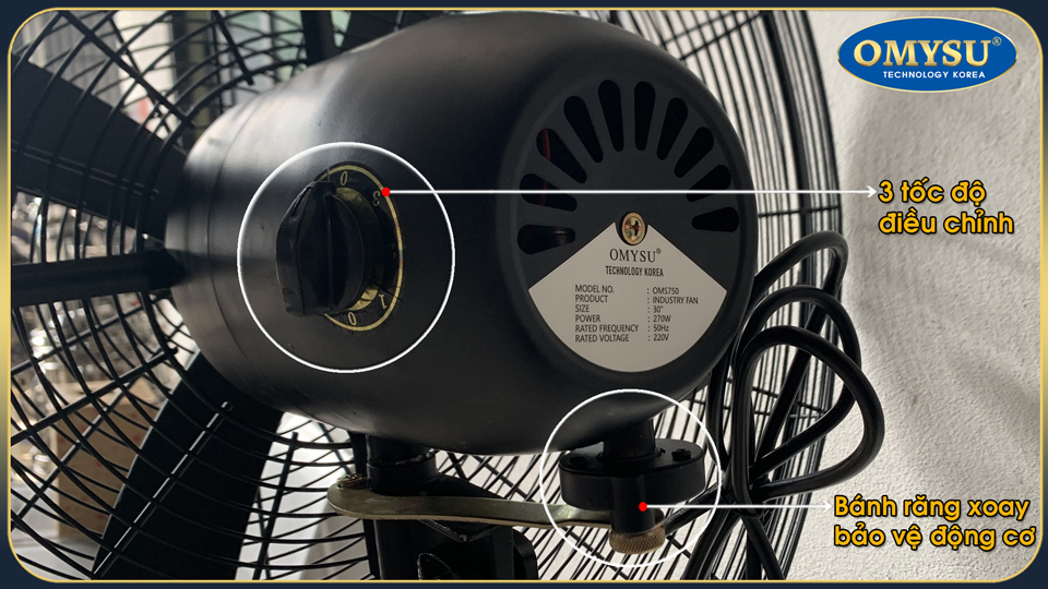 Quạt đứng OMS-600 – 3 tốc độ gió và bộ chuyển hướng