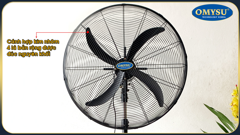 Quạt đứng OMS-650 – cánh quạt 4 lá hợp kim nhôm