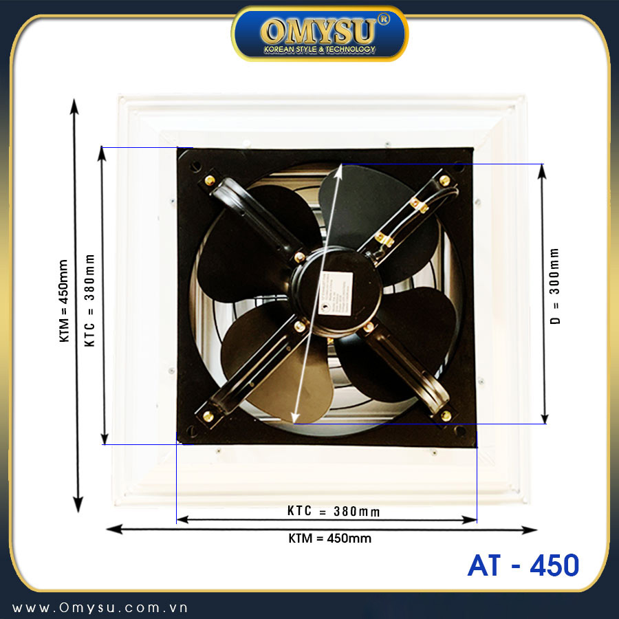 Quạt hút âm trần AT-450 – thiết kế bền bỉ, tinh tế