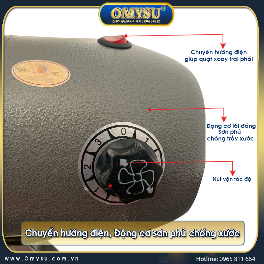 Quạt sàn công nghiệp FY-45 – động cơ lõi đồng, sơn chống trầy