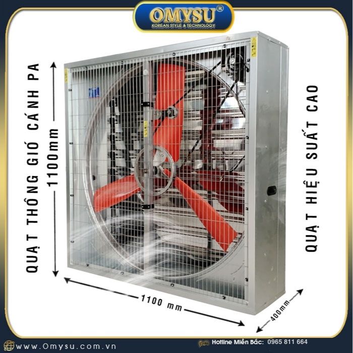 Quạt thông gió vuông BMF-1100PA – cánh PA siêu bền