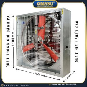 Quạt thông gió vuông BMF-1100PA 3 cánh PA hiệu suất cao