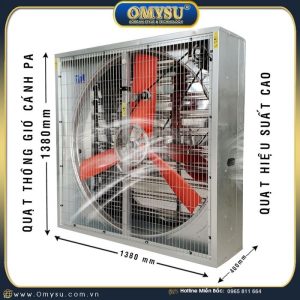 Quạt thông gió vuông BMF-1380PA 3 cánh PA hiệu suất cao