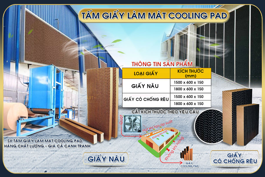 Tấm cooling pad 1.8m – sản xuất tấm làm mát tại Bình Minh